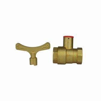 INOB300 Standard Brass Ball Valves Bore Key Handle 1/2in - 3/4in Female Thread