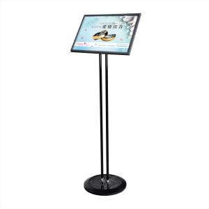 China Aluminium Alloy Poster Display Stand 300x430mm Adjustable Panel Double Pole factory
