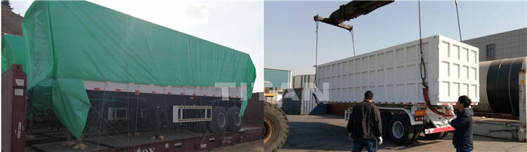 3 Axle 40cbm Side Dump Semi Trailer , Side Tipper Semi Trailer