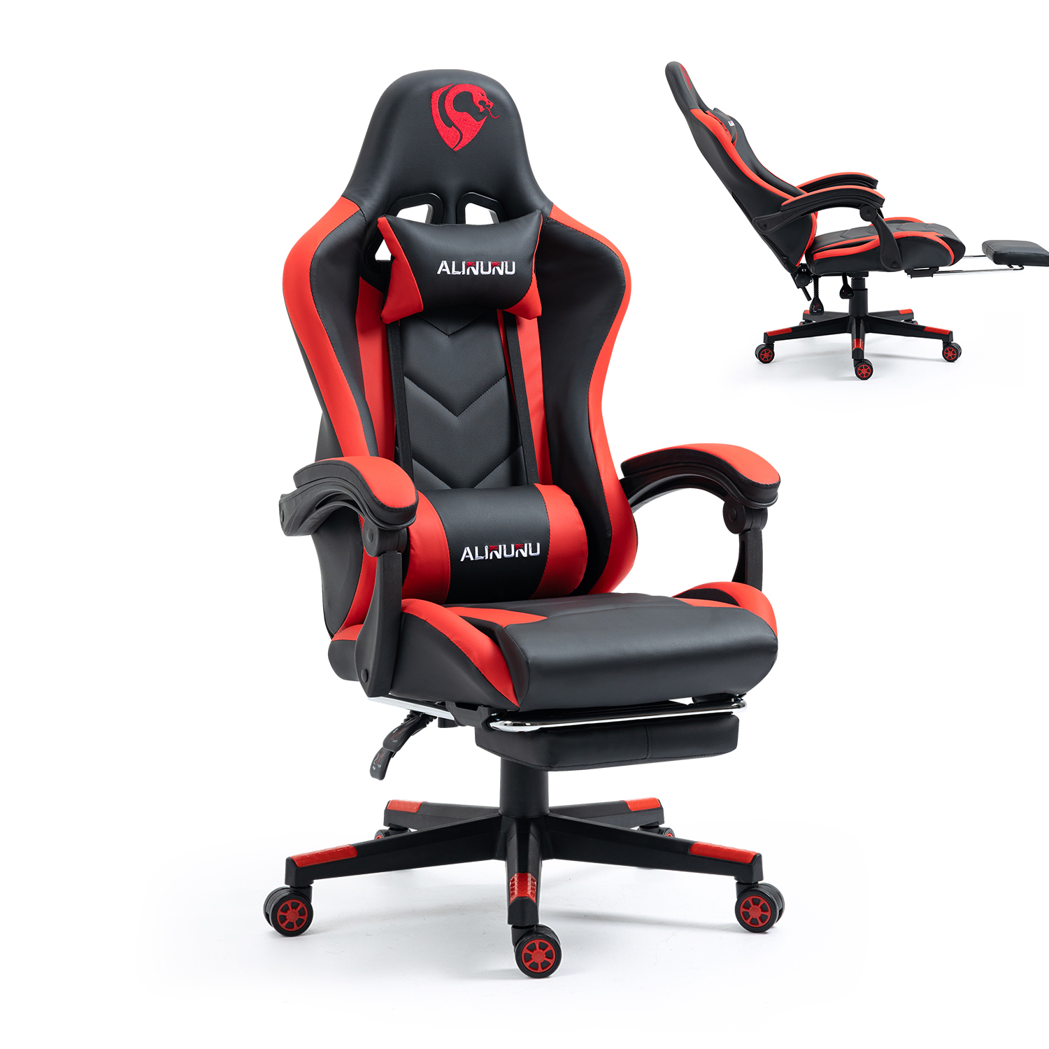 Mail Packing Gaming Chair with Footrest 360 Degree Rotation and Height Adjustment