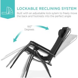Sun Lounger, Frame Folding Zero Gravity Recliner For Sleeper, Carry Folding