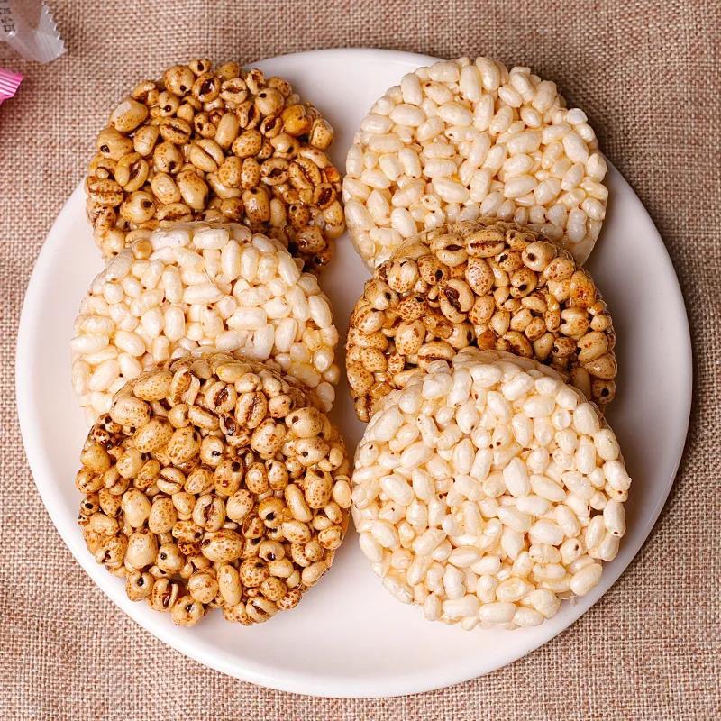 Round Highland Barley Rice Cracker Snack Authentic Flavor