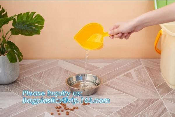 Dog Cat Pet Food Shovel Scoop Spoon, 500ml and 250ml Durable break -resistant pet food bowl spoon with bag clip, scoop