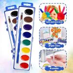 8 Watercolor Acrylic Paint Set Washable Bright Colors Includes Paintbrush