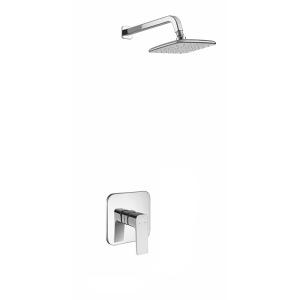 China Chrome Head Shower Modern Square Built-in Shower Set Wall-mounted Bath Rainfall Headshower factory