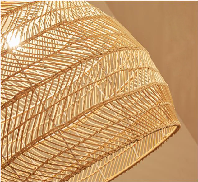 Modern Round Rattan Hanging Chandelier For Restaurant Indoor Lighting