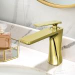Sanitary Ware Mixer Faucets Golden Color Single Handle Water Basin Sink Taps for
