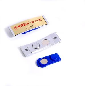China Professional Reusable Name Tags Plastic Uniform Name Badges For Events No-Pin Design factory