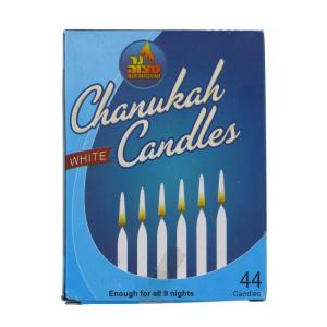 China 44pk 100% paraffin wax unscented white chanukah candles packed into gift box factory
