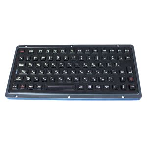 Black titanium vandal proof ruggedized keyboard with industrial backlight