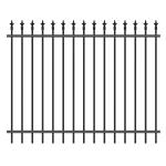 Outdoor Wrought Iron Steel Fence Metal Picket Galvanized Black 6ftx8ft