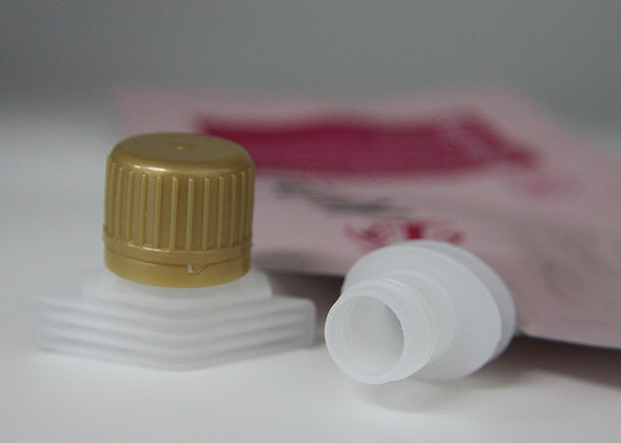 Plastic Pour Spout Covers Sealing On Self Stand Upright Laminated Pouches