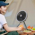 Rechargeable Floor Standing Fans 5W 10000mAh Led Light Fan Remote Control
