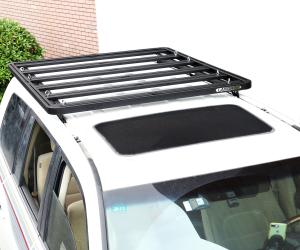 China 1500*1380*44mm Black Vehicle Parts Aluminum Roof Rack Platform Car Roof Racks for Toyota LC200 Short factory