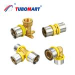 PEX Press Fittings Natural Brass Connection for Residential / Commercial Piping
