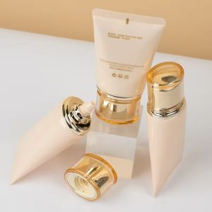 Oval Applicator Tubes Recyclable Flat Cosmetic Tubes Customized For Sunscreen