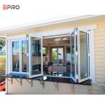 Residential Aluminium Folding Windows Huge Glass Burglar Bars Horizontal Bi Fold