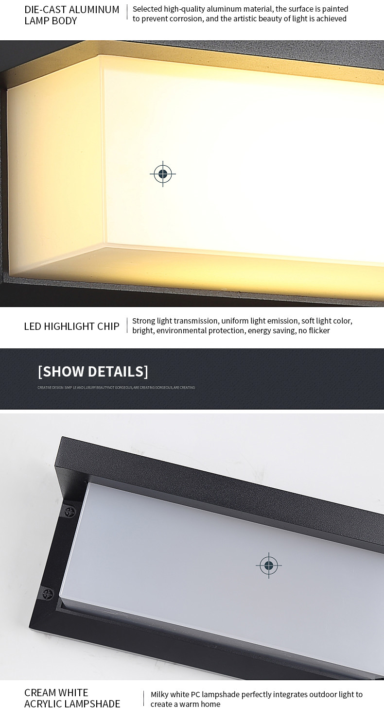 20w Outdoor Waterproof LED Wall Lights Round 17x10mm