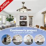Cooling Air and Light Function 1stshine Copper Decorative LED Ceiling Fan 3*PC