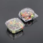 Disposable PET RPET 4/5/12oz Plastic Sauce Salad Container Clear Hinged Tamper
