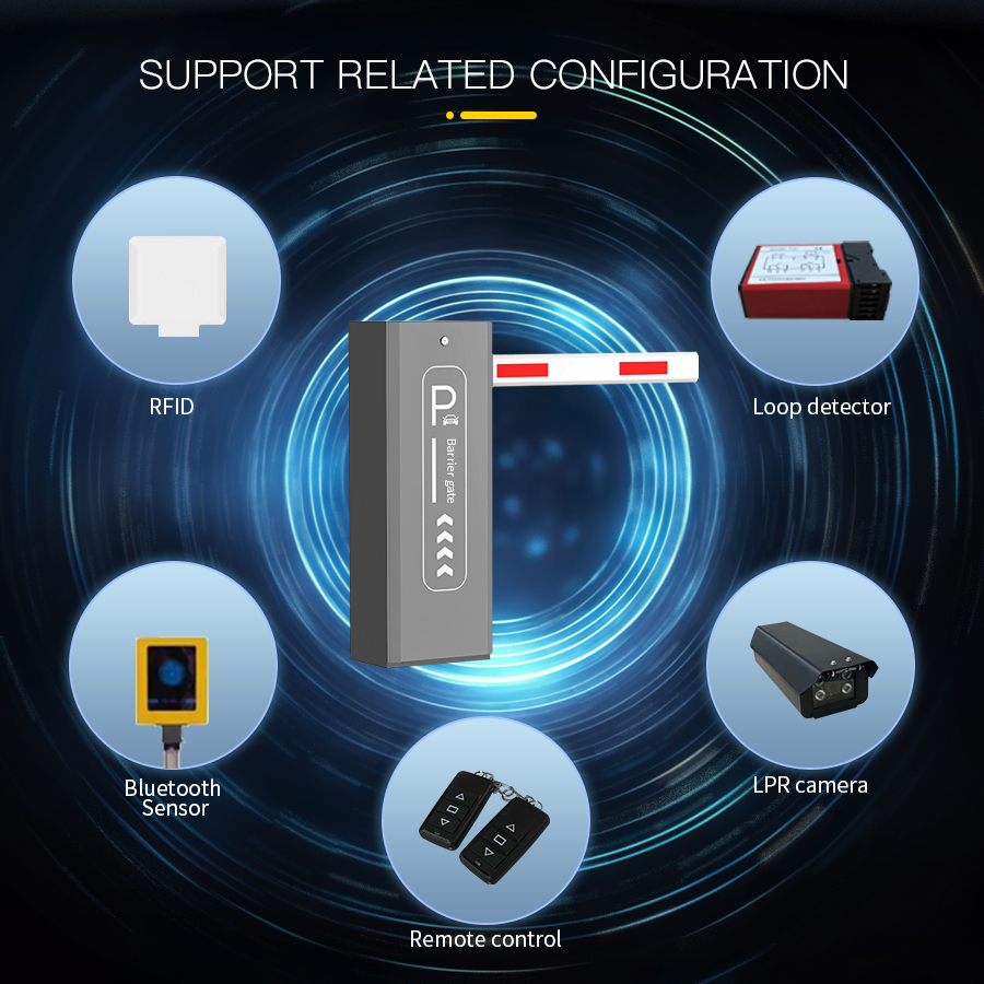 HCW Electronic RFID Car Parking Barrier Gate Road Crash Barrier With LPR System