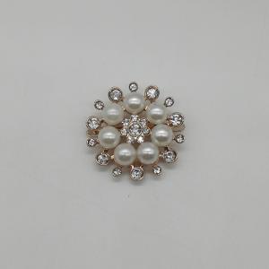 China Pearl Flower Shoe Brooch Accessories , Zinc Alloy Small Shoe Clips Fashionable factory