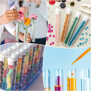 Plastic Test Tubes With Rack And Caps, 16 X 100mm With Holder For Scientific