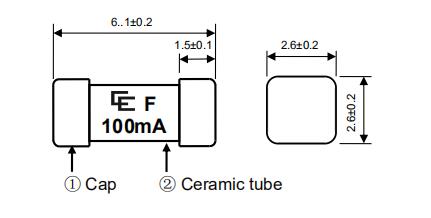 Disposable 2410 SMD Chip Fuse 50mA-250mA Rated Current Surface Mount Type 1