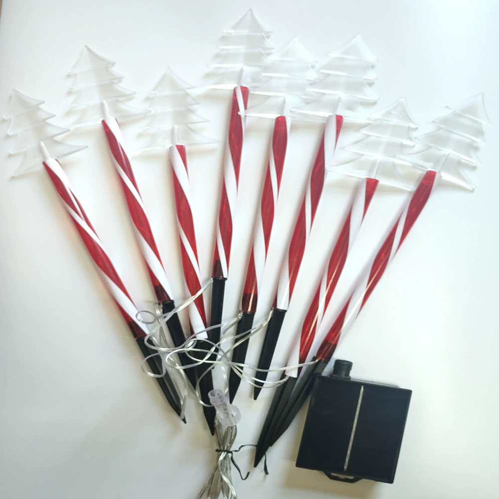 Solar-powered Christmas star snowflake pendant walking stick lamp holder