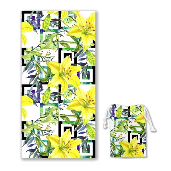 Custom Beach Towel with Drawstring Backpack Custom Printed Microfiber Towel logo