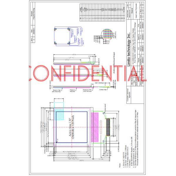 1.5 Inch Color OLED Display 128x128 Pixels SSD1351 90 Brightness Lightweight