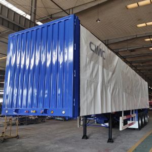 China Mechanical Suspension Curtainsider 3 Axles CIMC Dry Van Semi Trailer on sale