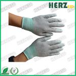 Electronic Workshop ESD Safe Gloves , Anti Static Work Gloves PU Finger Tip