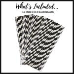 Eco Friendly 8.25 Inches Graduation Black Striped Disposable Paper Straws