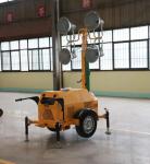 4 Sections Elevating 2 x 1000W LED Light Tower Trailer Continuous Work 13hr