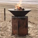 Portable Circle Plancha CookingBbq Barbecue Fire Pit Corten Steel