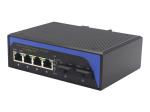10/100M media converter 2fiber+4RJ45 unmanaged industrial switch with DIN rail