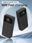 Black 65w Power Bank 20000mah Universal Power Bank Built In Flashlight