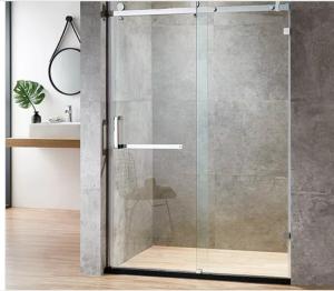 China Stainless Steel Frame Shower Tempered Glass Sliding Bathroom Shower Screen OEM factory