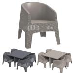 Outdoor Garden Chair Plastic Stackable Coffee Dining Arm Chair Villa Patio