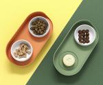 Raised Ceramic Cat Bowls With Stand Cute Elevated Dog Dish