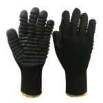 CE Black Coating Vibration Dampening Gloves / Vibration Protection Gloves