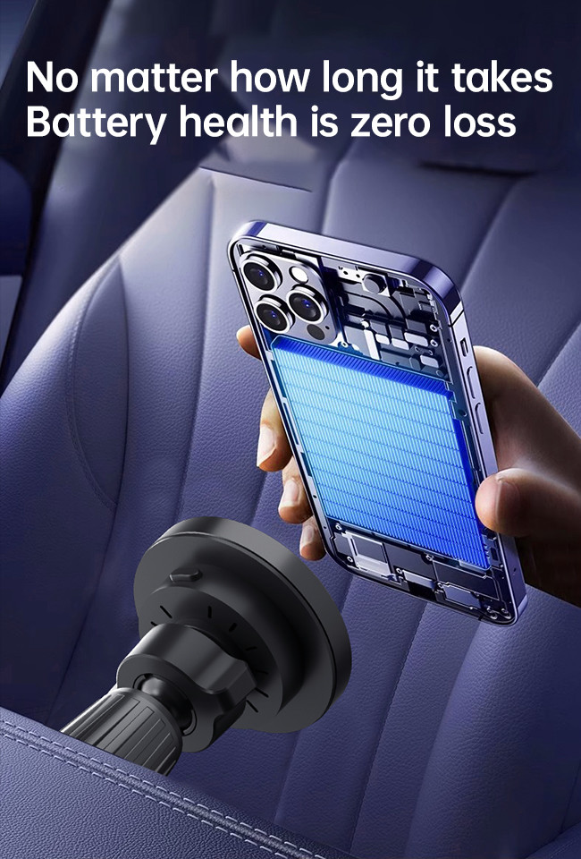 Wireless Charging Stand For Car Phone Holder Aluminium Alloy Texture RGB Light Effect Adjustable Fast Charging One Hand Operatio