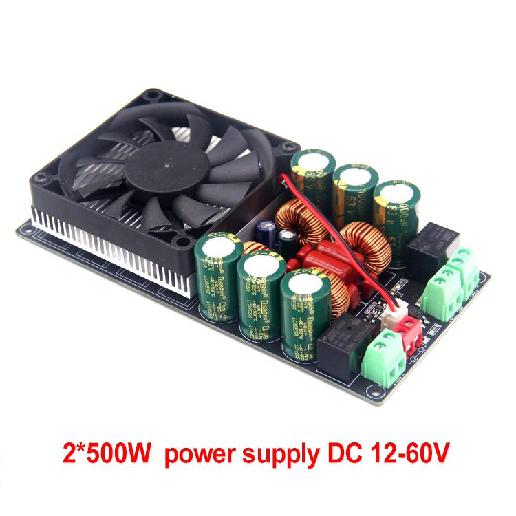 Private Mold NO 2*500W Class D Digital Stereo HiFi Power Amplifier Board 12V 24V 36V 48V for Car Karaoke Home Theater Subwoofer Speaker