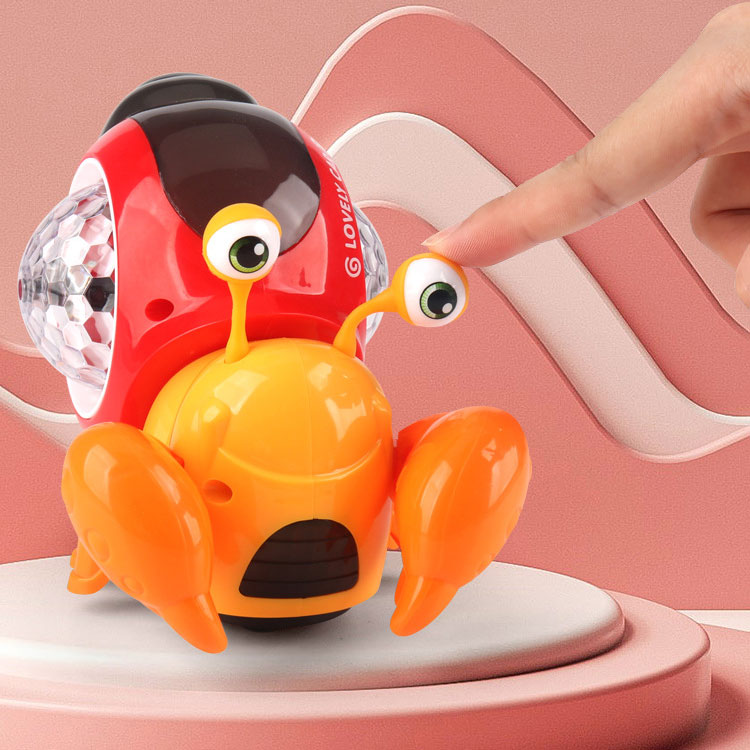 Items Electric Universal Hermit Crab Colorful Music And Lighting Projection Cartoon Small Crab Children'S Puzzle Toy