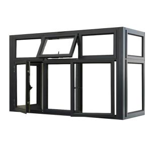 China Custom Size Thermal Break Aluminum Casement Glass Windows For Hanging Curtain Solution factory
