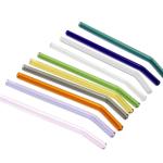 Personalized Bent Glass Drinking Straws , Pyrex Glass Drinking Straws