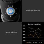 220 Volt Shardor Conical Burr Coffee Grinder 150W Stainless Steel with LED Light