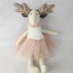 PP Cotton Christmas Plush Toys Baby Huggable Loveable Skirt Elk Stuffed Animal