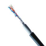 Outdoor PE+PVC Jacket FTP CAT6 Cable Black Ethernet Cable Bare Solid Copper